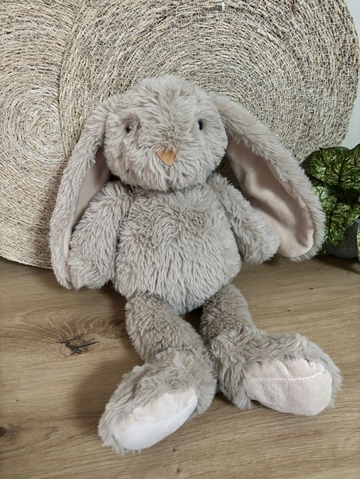 Doudou lapin beige grandes oreilles zd trading action