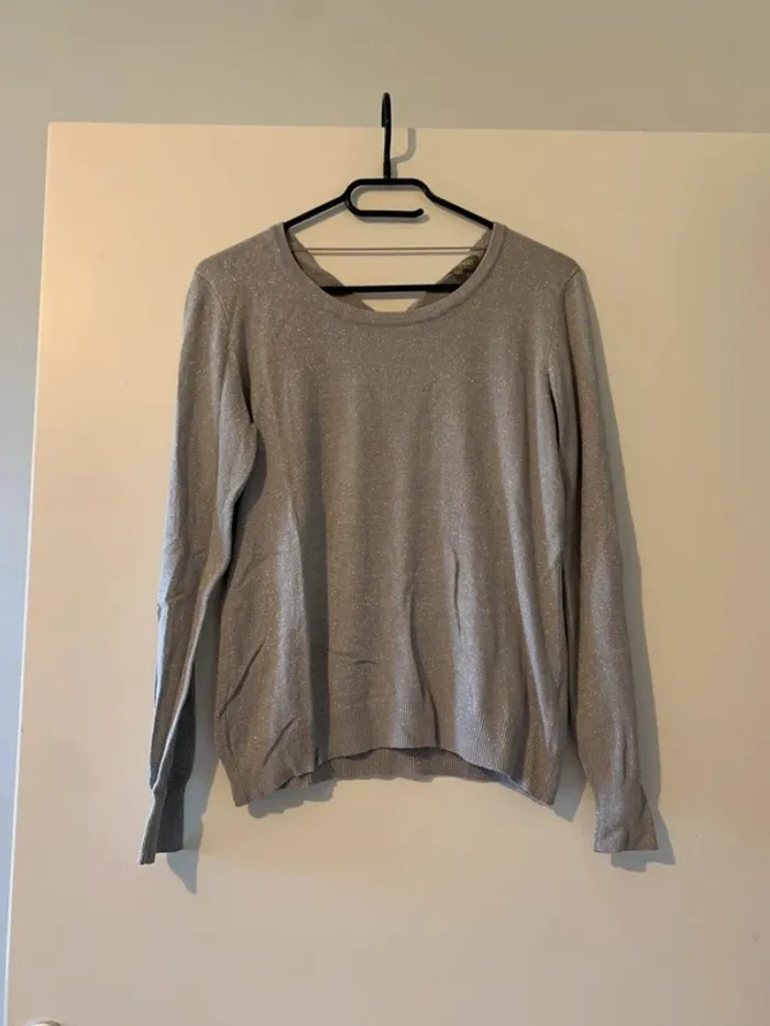 Pull gris pailleté