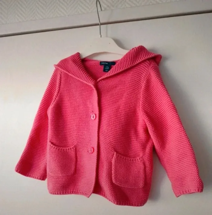 Veste lainage rose Baby Gap 12/18m - photo numéro 2