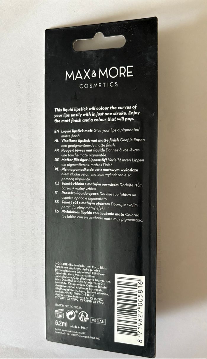 Rouge à lèvres mat liquide Max & More neuf bordeaux - photo numéro 2
