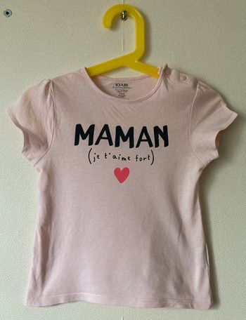 Tee-shirt avec coeur Maman je t'aime fort taille 2 ans