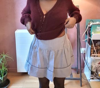 Jupe courte Naf Naf bleue et blanche