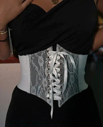 A27 Ceinture gaine corset vintage rétro ajustable blanche