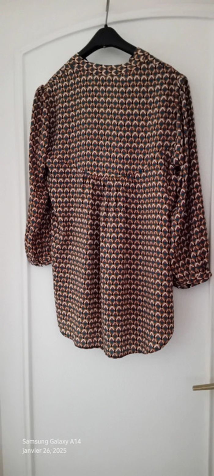 Tunique fluide motif losanges arlequin coloré marron femme xs primark - photo numéro 5