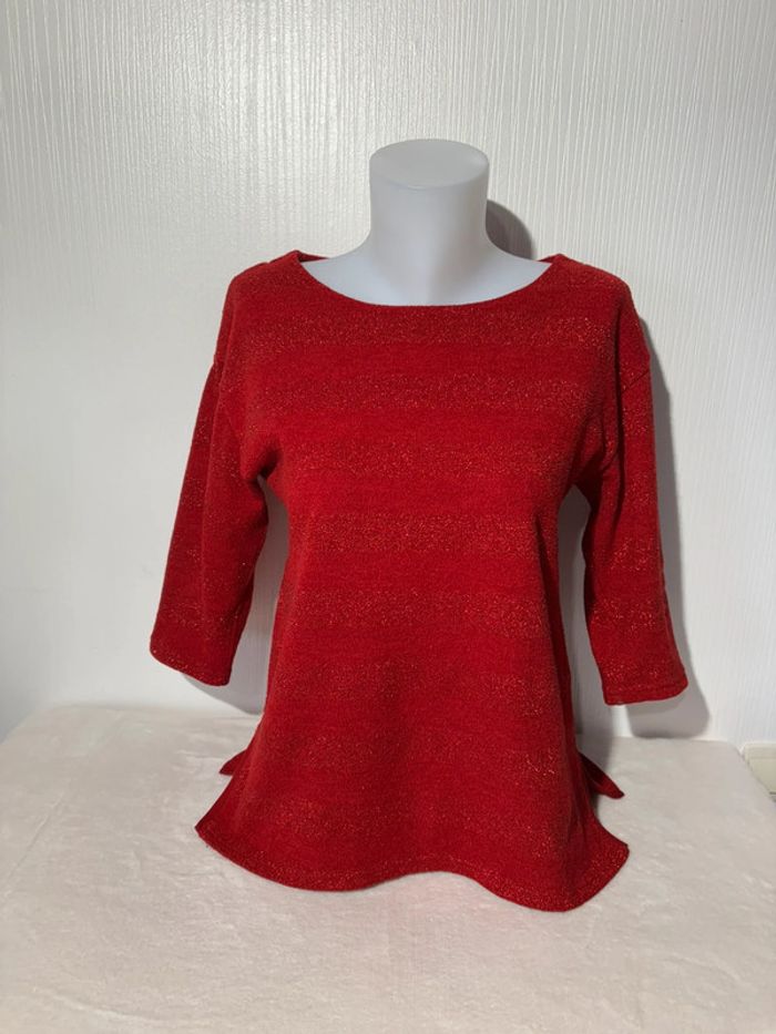 Pull Bohème Rouge Pailleté T.M
