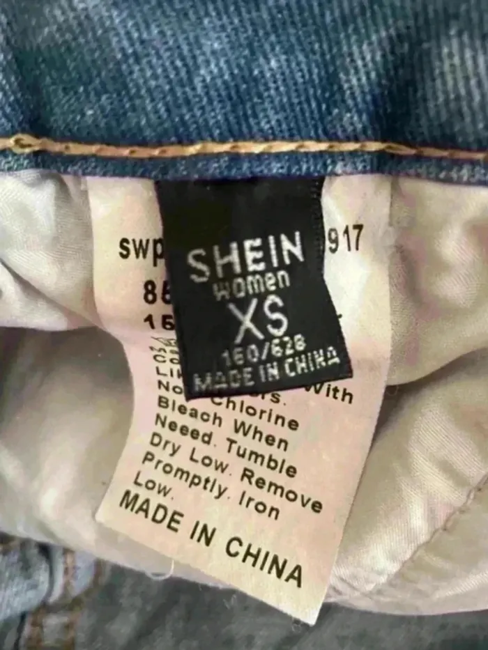 Jean taille haute Shein XS (34) bleu clair - photo numéro 3