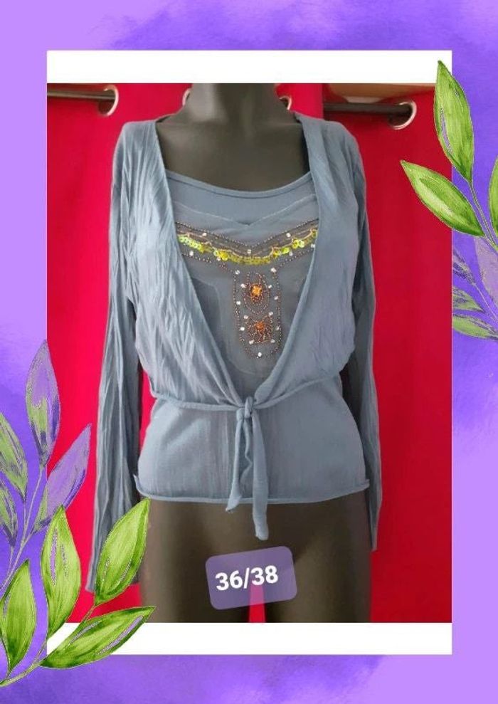 débardeur + gilet taille S