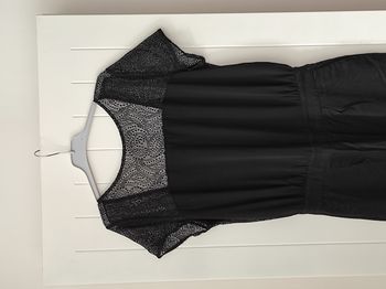 Combinaison pantalon femme taille 38 – noire, dentelle & bi-matière