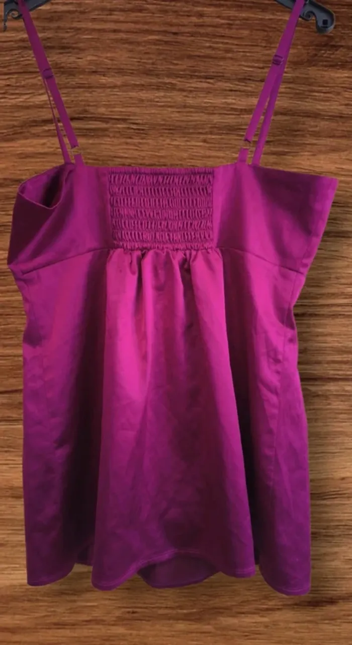 🌺 Top satiné violet fuchsia - Taille 36 🌺 - photo numéro 2