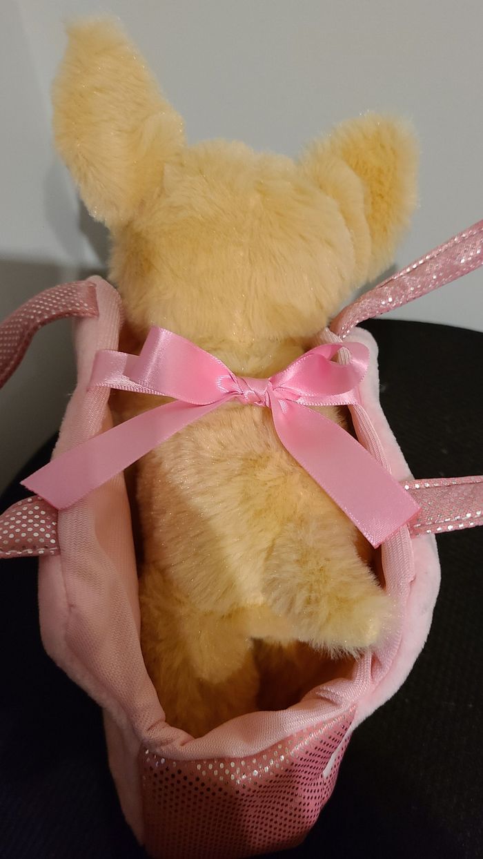 AURORA, Peluche chihuahua et sac Rose et Marron - photo numéro 3