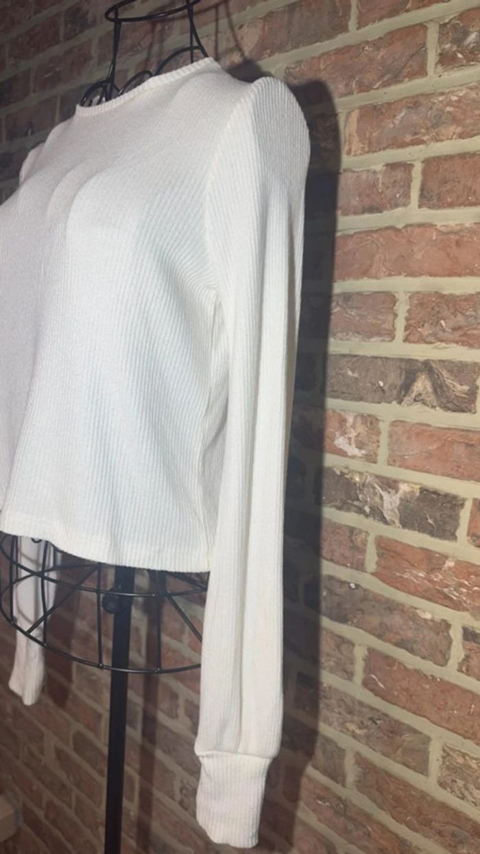 Haut a longues manches bouffantes blanc Stradivarius Taille S / 36 - photo numéro 10