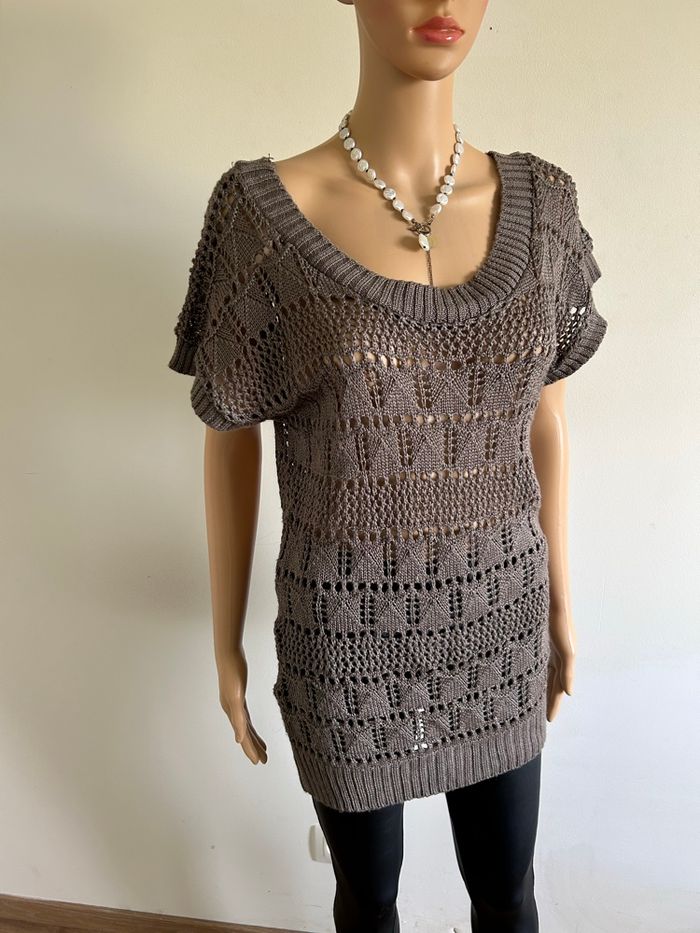 Haut gris en mailles No Excuse taille 38/40 TBE - photo numéro 2