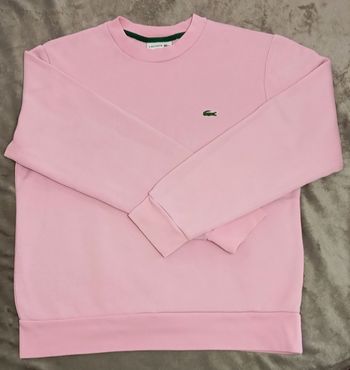 Sweat Lacoste rose col rond M