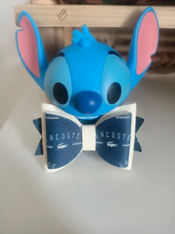 Barrette bleue marine et crème croco fait main