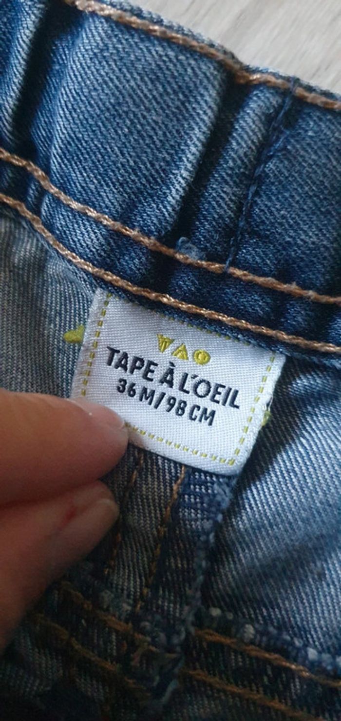 Pantalon jeans 36mois garçon 98cm tao - photo numéro 2