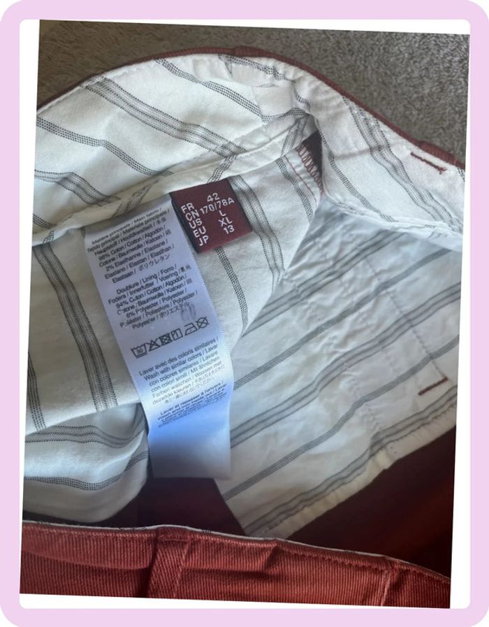 Pantalon terracotta Comptoir des Cotonniers – Taille 42 / XL – Coton stretch - photo numéro 3