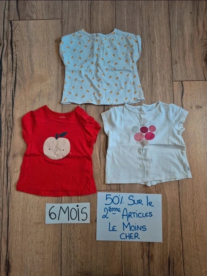 Lot 3 Tee-shirt manche courte dont 1 neuf