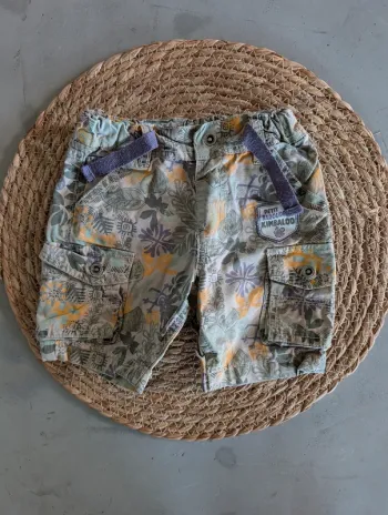 Short kaki orange garçon 12 mois