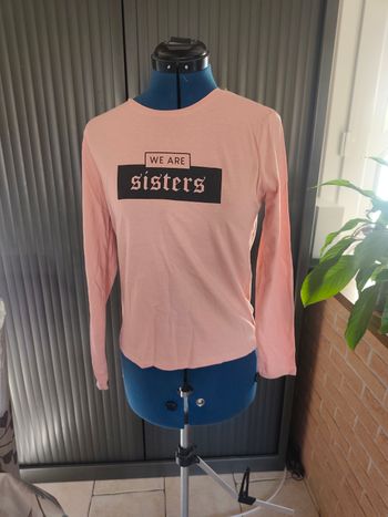T-shirt ML rose imprimé kaibi taille S