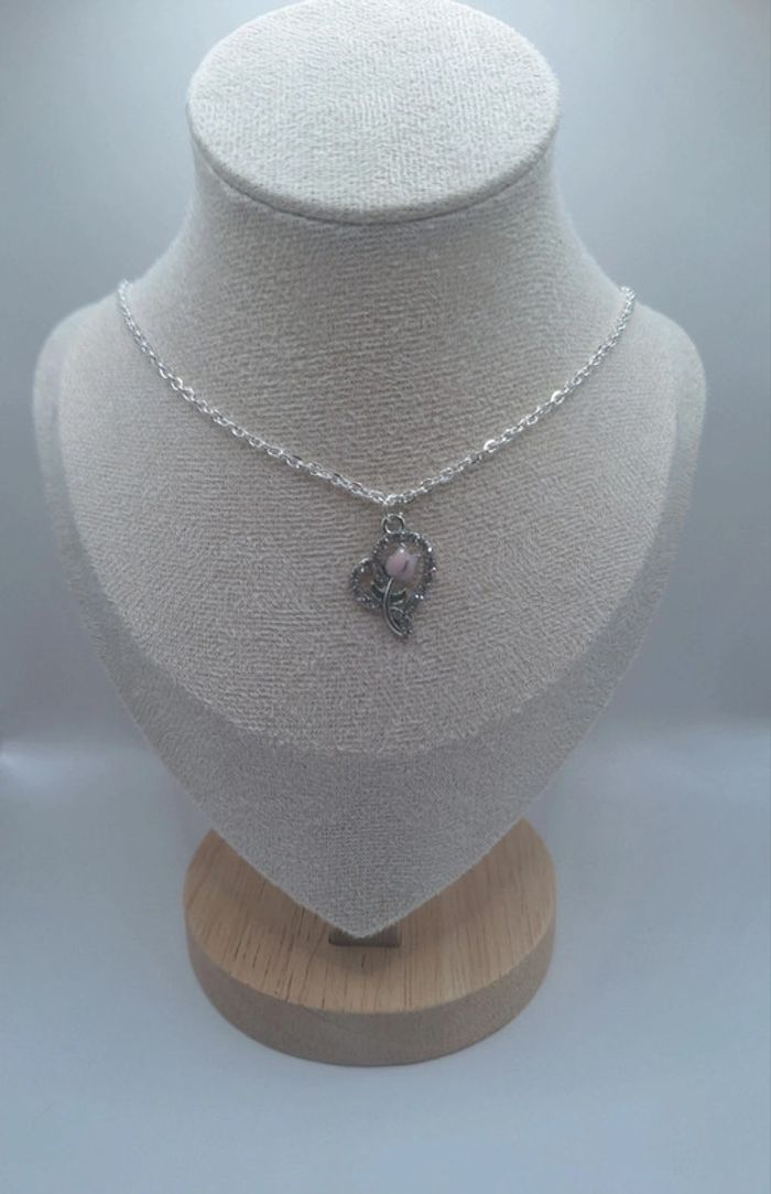 Collier cœur avec sa rose