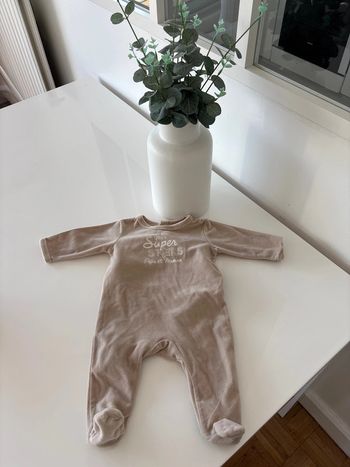 Pyjama doux 3 mois beige