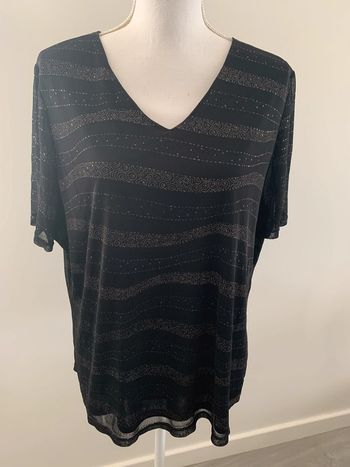 Blouse noire et dorée Vintage T44