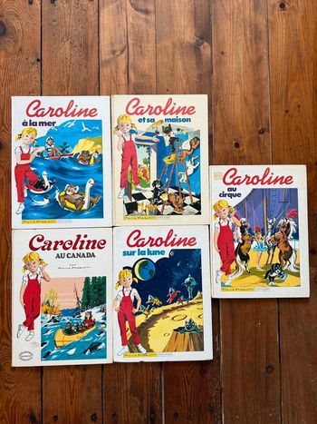 BE - Lot de 5 livres Caroline bd Grands albums Hachette anciens vintage blanc