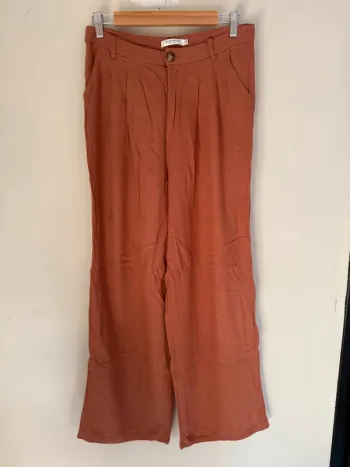 Pantalon lin terracotta