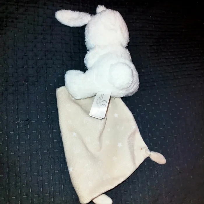 Doudou peluche lapin blanc et gris mouchoir lune Simba Toys - photo numéro 2