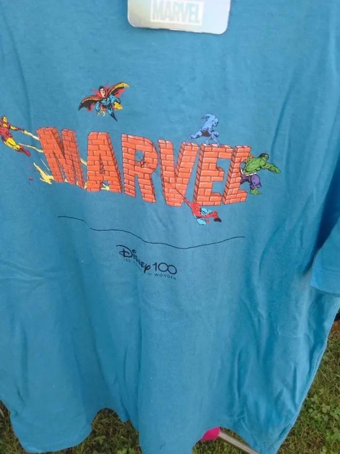 Tee-shirt 100 ans disney marvel taille xl 100% coton - photo numéro 4