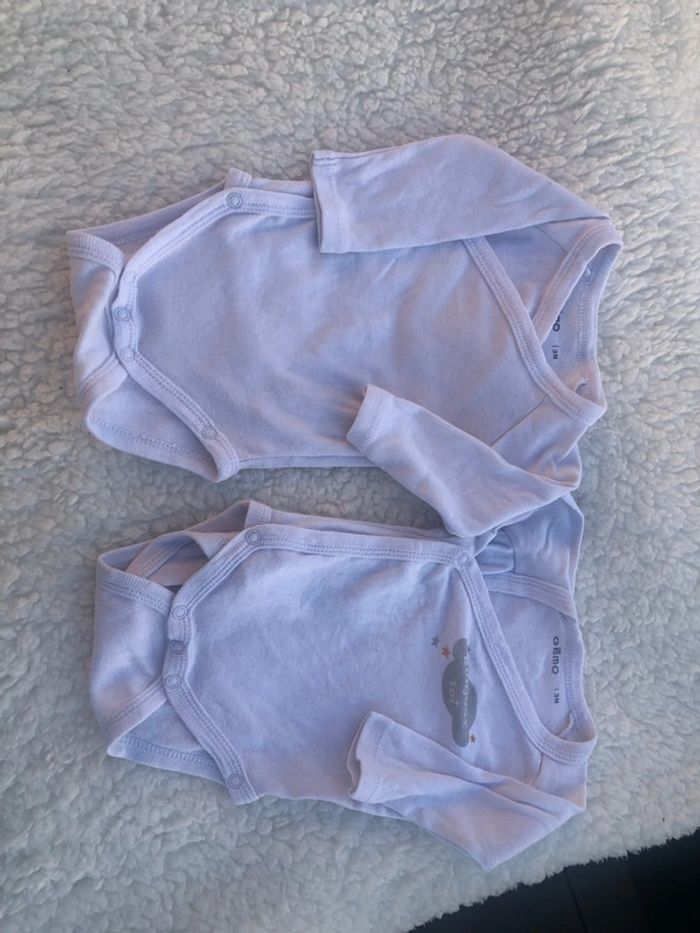 Lot 2 bodies mixte 3 mois gémo