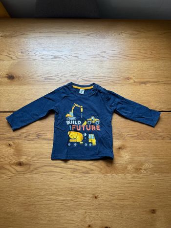 T-shirt Manches Longues Dopo Dopo Baby 9-12 Mois – Motif Grue & Bulldozer – Très Bon État