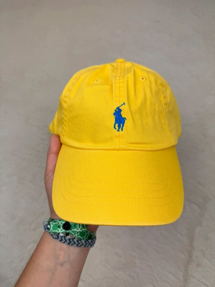 Casquette Ralph Lauren Jaune Logo Brodé Neuve - photo numéro 2