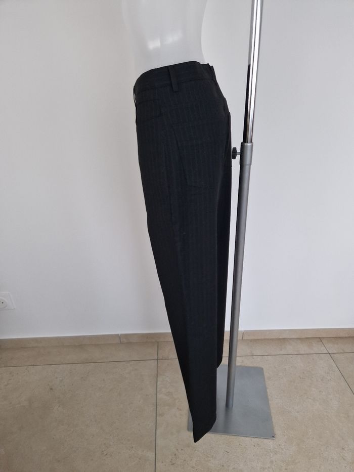 Pantalon homme noir à rayures pointillées Tissaia - photo numéro 3