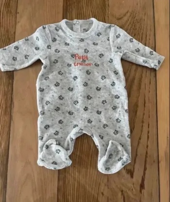 Pyjama gris naissance – Mes Petits Cailloux – neuf