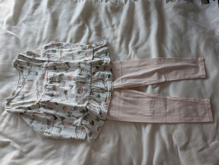 Pyjama 2p gris et rose dinosaures - 3A - Tape à l'oeil