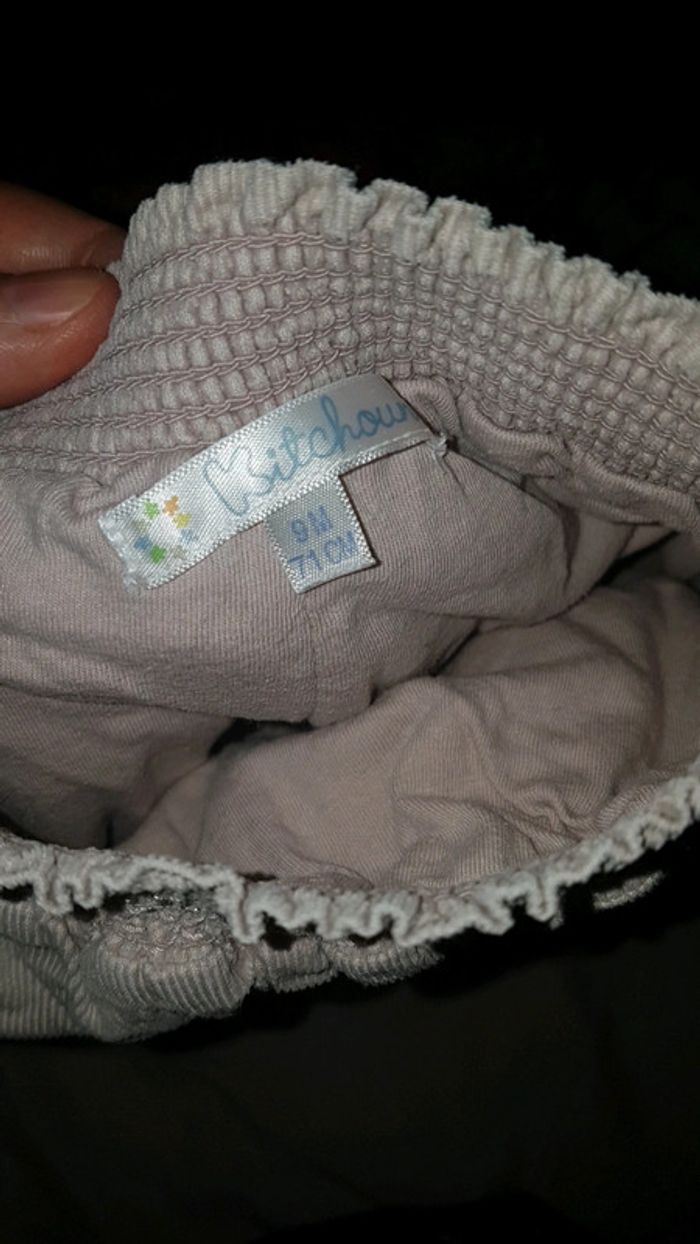 Pantalon velour doublé côtelé 9mois-71cm kitchoun 0€50 -50% dès 2 achetés - photo numéro 2