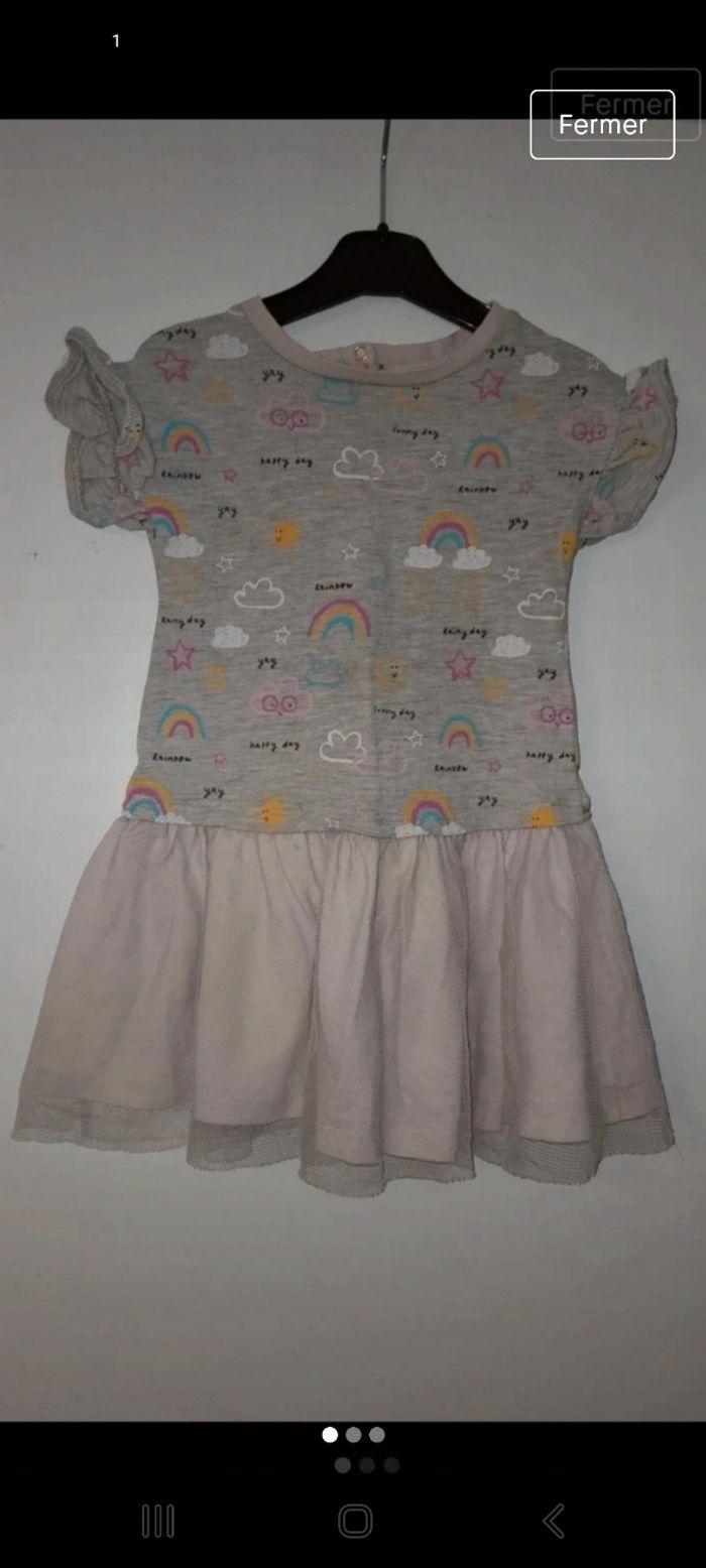 Robe ete avec partie tulle jupe 18 mois orchestra