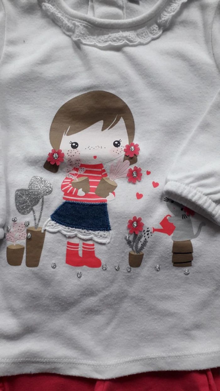 Ensemble 6 mois fuschia et blanc - photo numéro 2