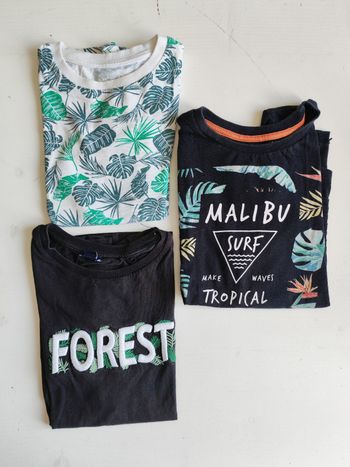 🌴 Lot de 3 tee-shirts garçon 8 ans – été / tropical