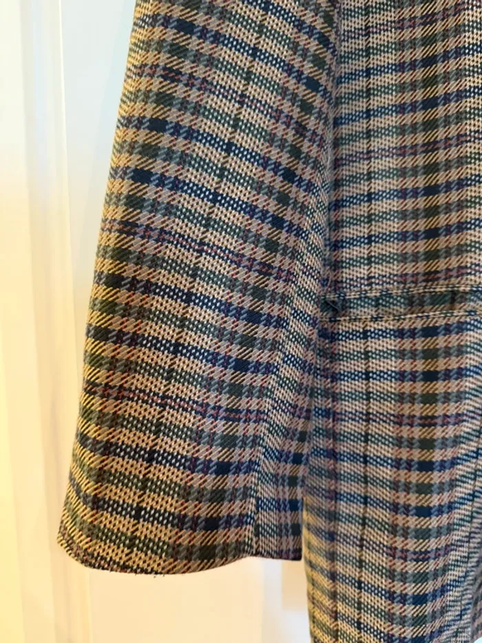 Veste de costume vintage en très bon état taille 50 bleu vert Roger Arloing - photo numéro 5