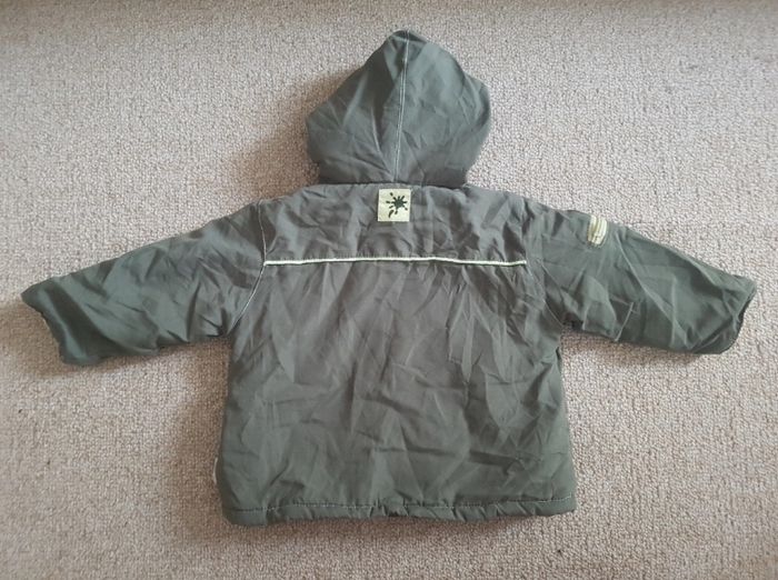 Manteau à capuche hiver vert, 6/12 mois - photo numéro 2