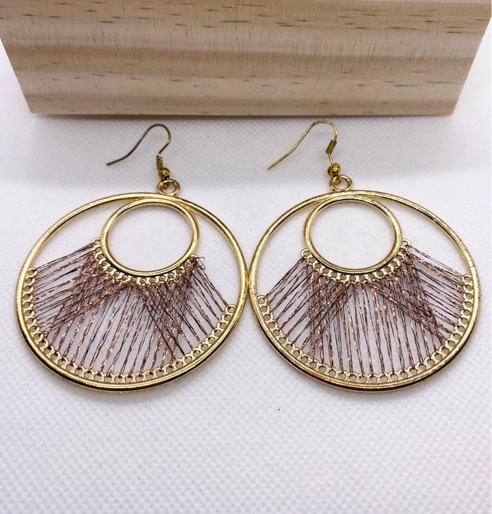 Créoles dorées marron - photo numéro 4