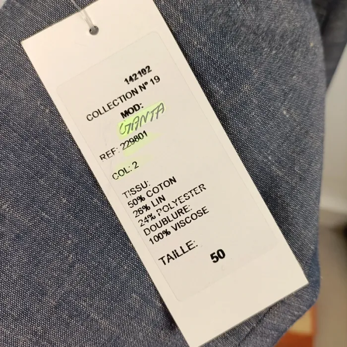 Veste de costume bleu grise "ganta" - taille 50 A481 - photo numéro 6
