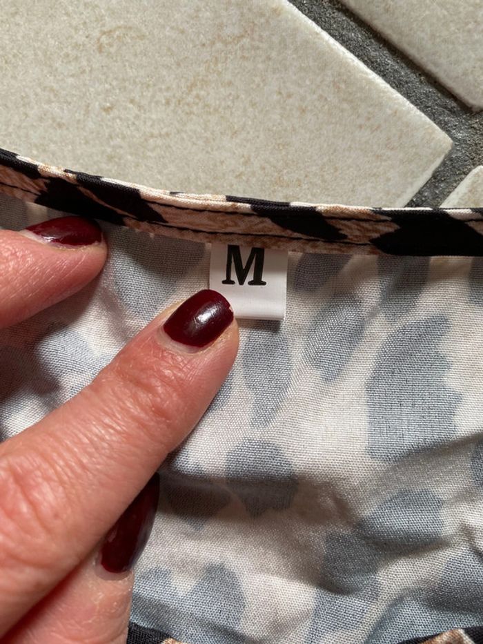 Blouse manches courte nouée noeud léopard 38 - photo numéro 5