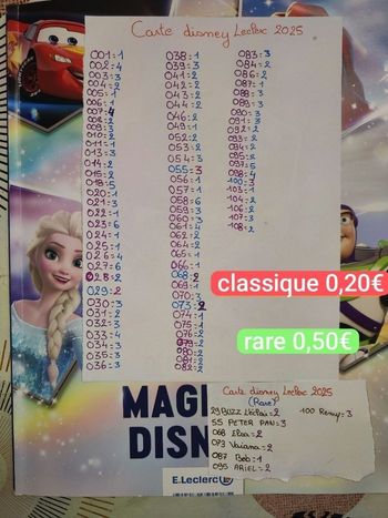 💖Cartes Disney a l'unité ou on lot💖 ENVOYE MOI TA LISTE💖envoie aujourd'hui ou demain🎁