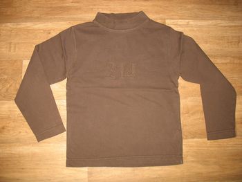 TEE SHIRT ML MARRON GARÇON - OKAIDI - 8 ANS - n°01