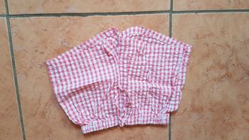 Short fille 3 ans blanc à carreaux rouges Tex