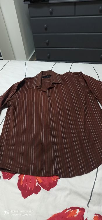 Chemise marron rayee xxl