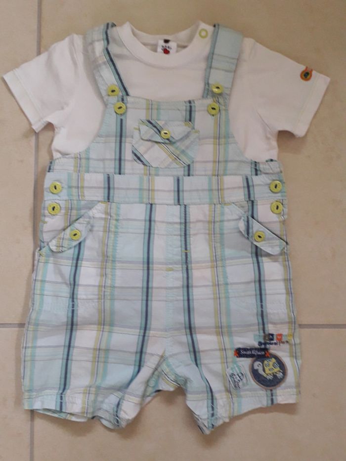 Lot salopette + T-shirt - 6 mois
